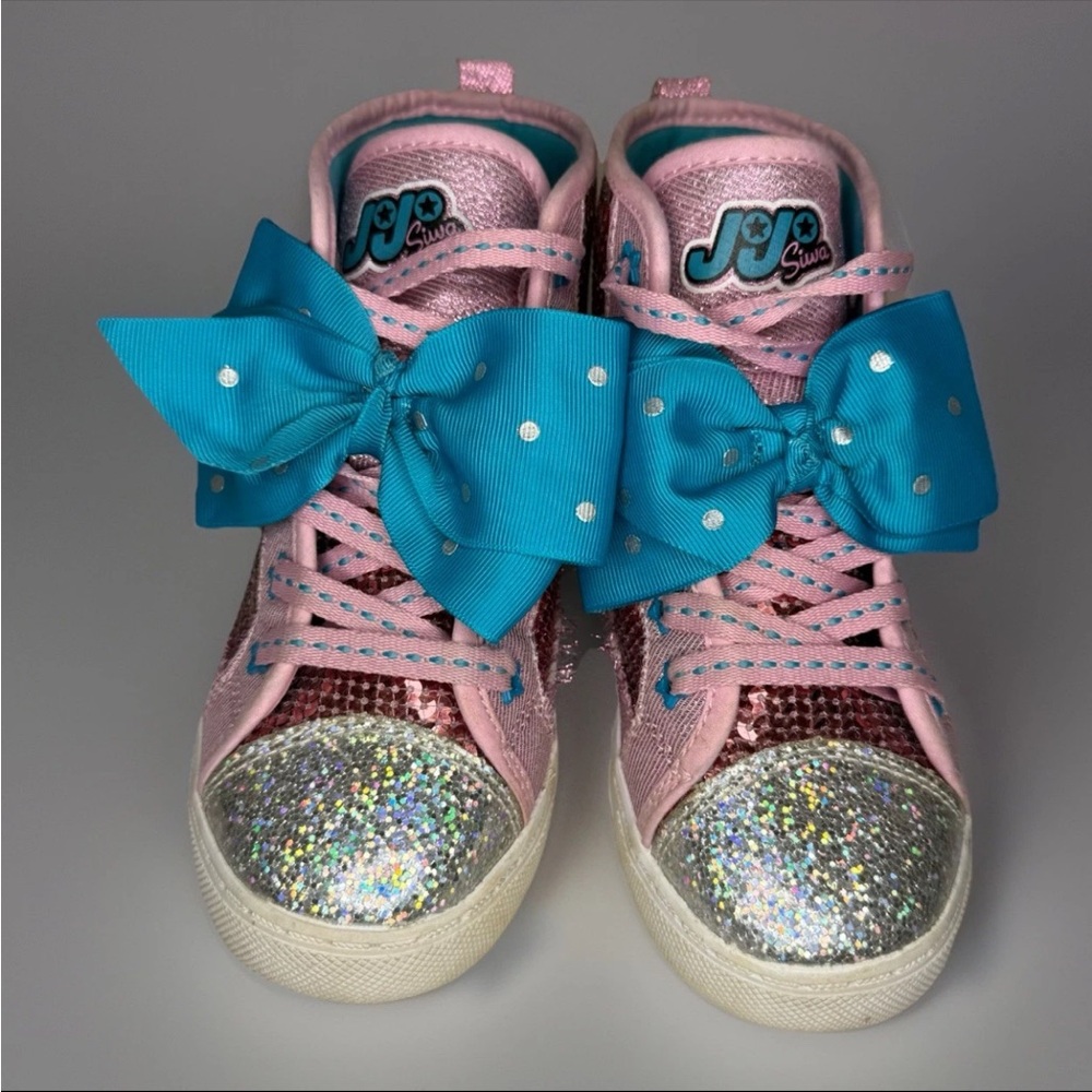 Girls Size 13 JoJo Siwa High-Top Glitter Sequins Sneakers - Picture 2 of 10
